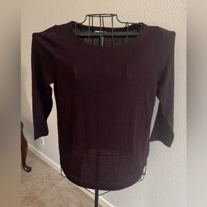 LOFT Red Knit Blouse 3/4 Sleeve